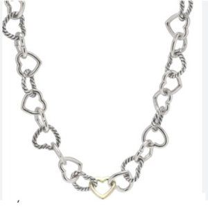 David Yurman 18K Yellow Gold Hearts Link Necklace Toggle closure